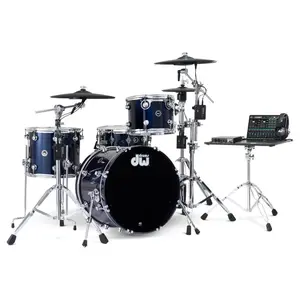 FREE TOM REBATE! - DW DWe 4pc Complete Electronic/Acoustic Drum Set w/Roland Cymbals Midnight Blue Metallic