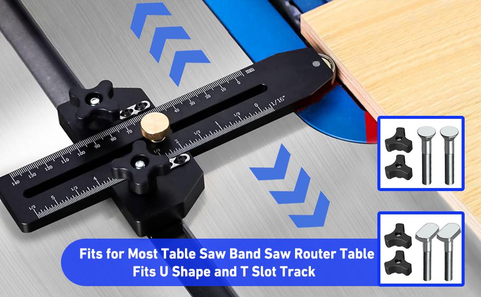 Fast Thin Ripping Guide for Table Saw, Professional Woodworking Tool for Precise Repetitive Narrow Cuts, Adjustable Thin Rip Jig Fits 3/4" x 3/8" T-Track & Miter Slot, Band Saw & Router Table Compatible