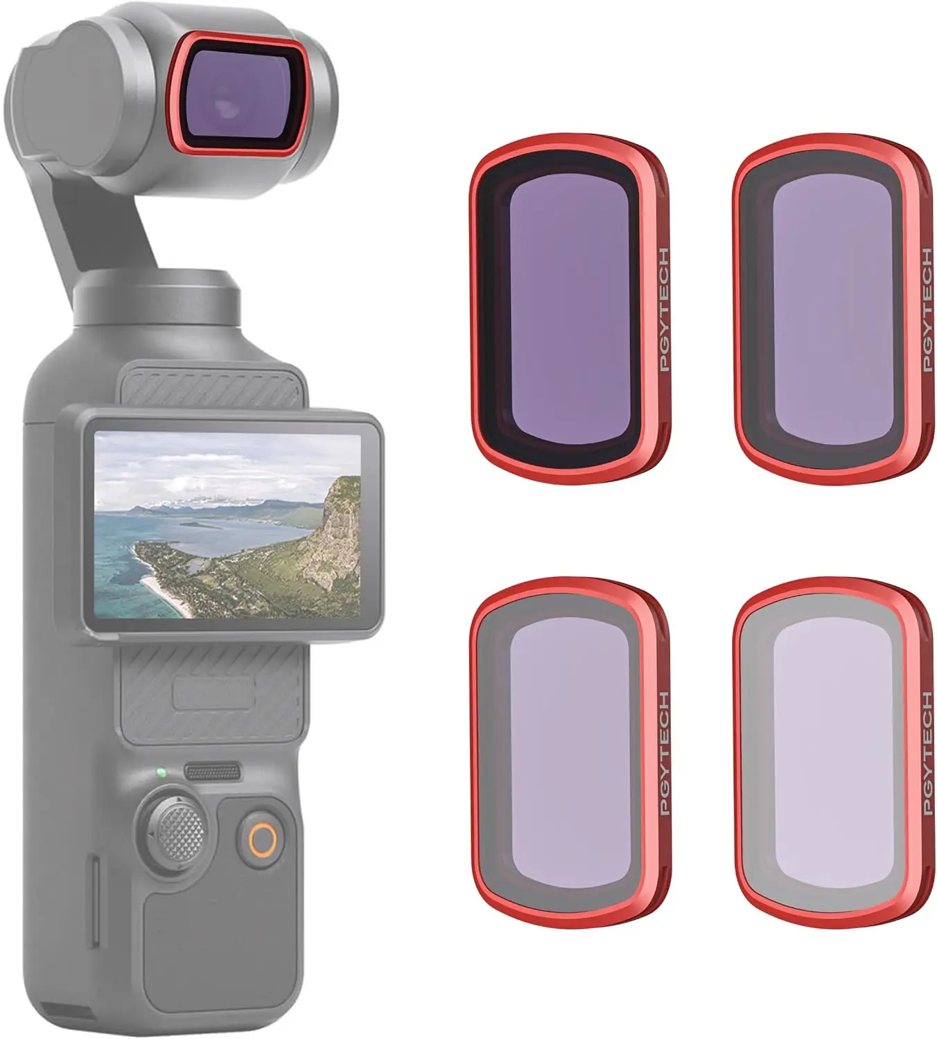 PGYTECH Magnetic Multi-Lens Filters Set with Removable Holder for DJI Osmo Pocket 3/4/Xtra Muse Pocket Camera - ND Filters Set (ND8,ND16,ND32,ND64,Variable ND4-ND32),CPL,UV - Double-Sided Nano Coating AGC Glass Accessories with Manufacturer Warranty
