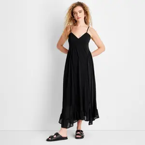 Women's Sleeveless Flutter Hem Maxi Dress - Future Collective