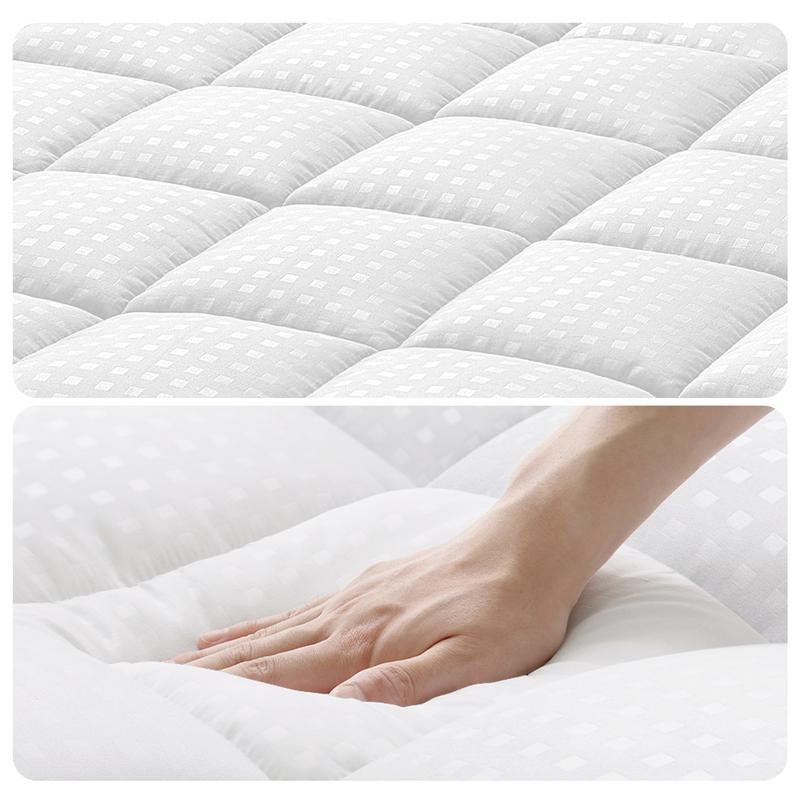 WeCharmer Mattress Pad Protector（350GSM & 500GSM）– Quilted Fitted Cooling Breathable Soft & Fluffy Mattress Topper Cover with 8-21” Deep Pocket – Comfortable Bedding Mattress Protector for Cooler Sleeping