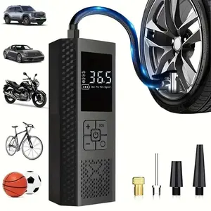 150 Psi Portable Air Pump with Digital Pressure Gauge, LED Light, USB Rechargeable Battery, Wireless Design for Cars, Bikes, Balls, Portable Tire Inflator
