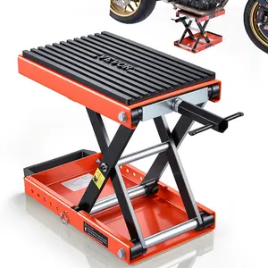 【Spotlight Day】VEVOR Motorcycle Lift, 1500 lbs Motorcycle Scissor Lift Jack with Wide Deck & Lock Pin, 4.13"-13.77" Center Hoist Crank Stand, Steel Scissor Jack for Street Bikes, Cruiser Bikes, Touring Motorcycles