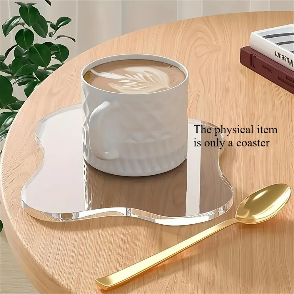 Acrylic Decorative Coaster, Irregular Shape, Hand Washable, Non-Electric, Ideal for Office, Coffee, Kitchen & Bar Decor, Kitchen Coasters