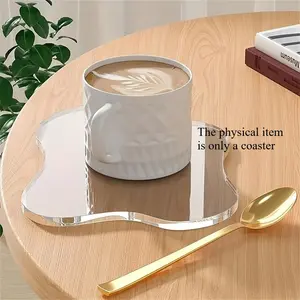 Acrylic Coaster, Irregular Shape, Hand Washable, Non-Electric, Ideal for Office, Coffee, Kitchen & Bar Decor, Kitchen Coasters