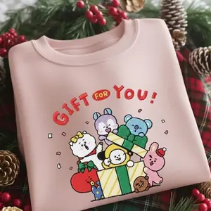 Cute Gift Friends Embroidered Christmas Sweatshirt, Funny Holiday Animal Shirt Unisex