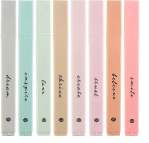 8-Pack No-Bleed Quick-Dry Chisel Tip Bible Highlighters, Colorful Pens in Assorted Boho Colors - Ideal for Bible Study, Journaling - Aesthetic Office Supplies, Writing Tools