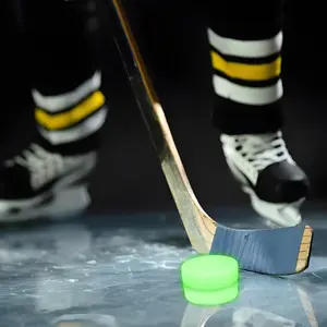 Glow-In-The-Dark Ice Hockey Ball, Land Hockey Stick Party Gift, Night Training Glowing Hockey Ball, Perfect for Parties and Practice