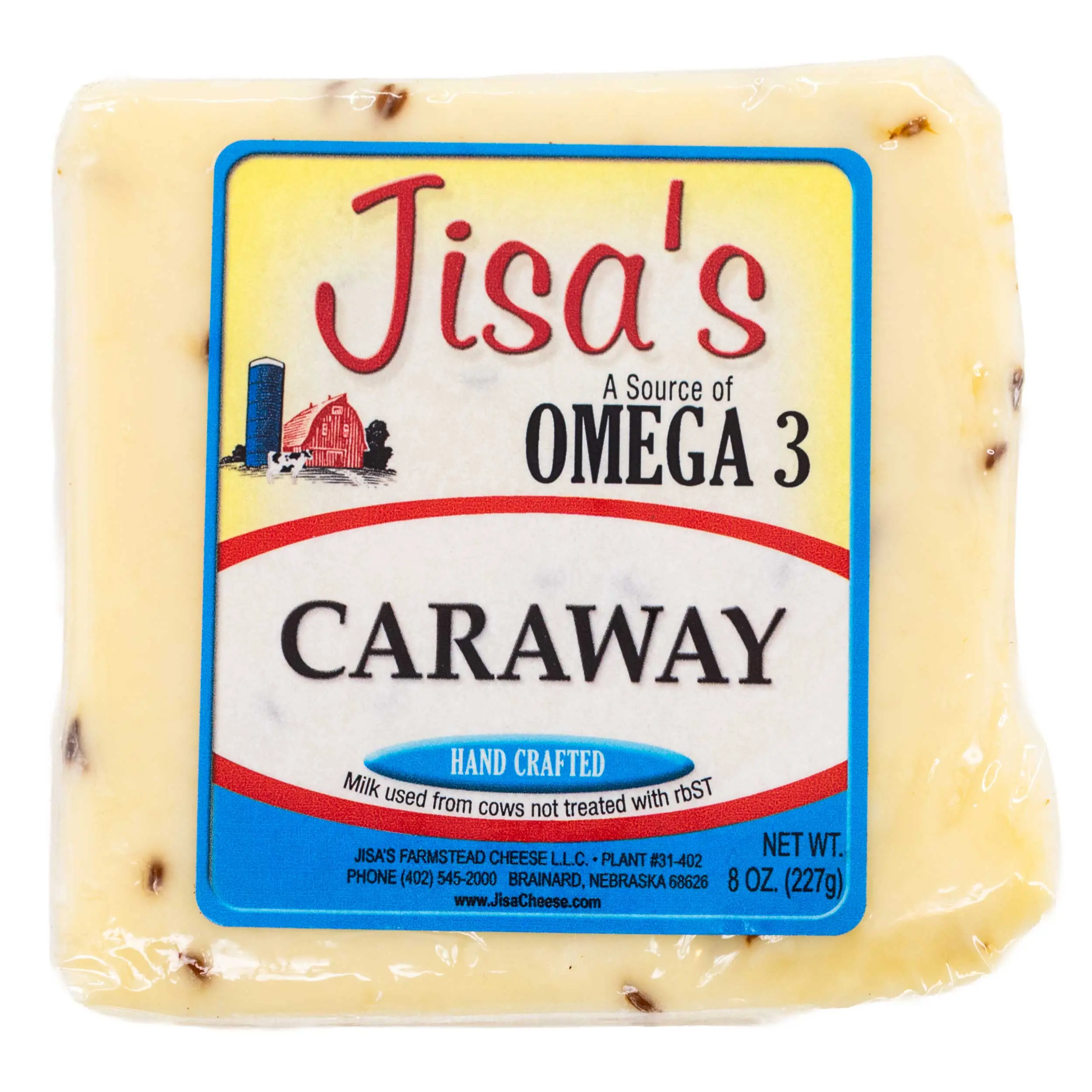 Caraway Cheese Block | 8 oz | Jisa's Farmstead Cheese