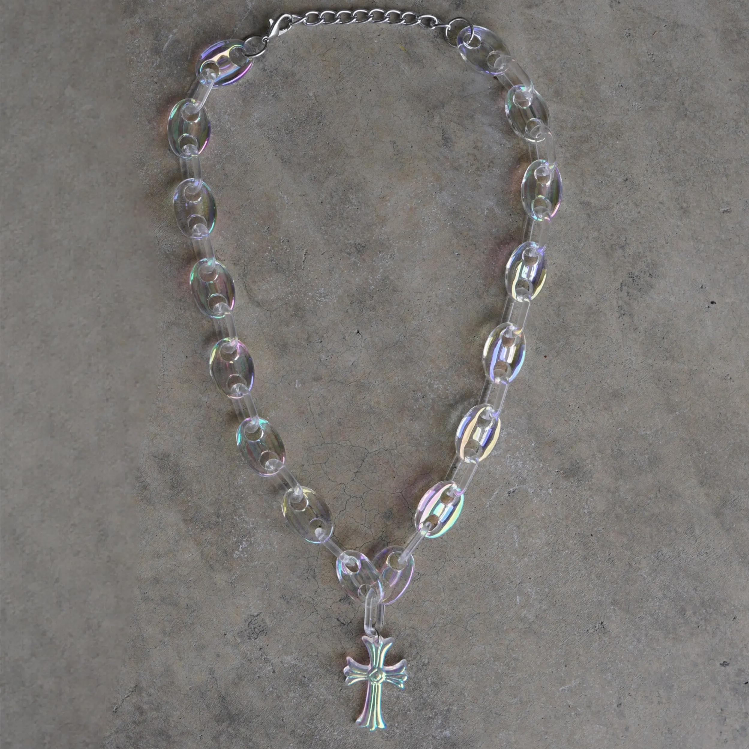 Mini Opal Cross Link Necklace