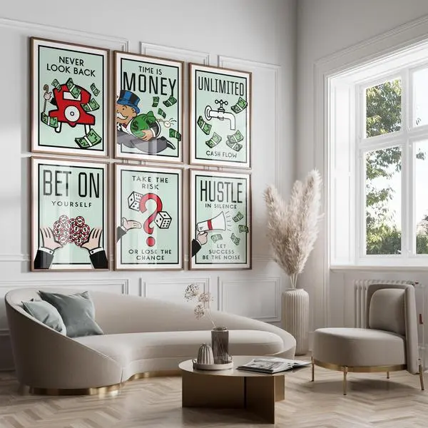 Monopoly Inspirational Quote Wall Art Print - Vintage Board Game Decor For Home & Office wall  decor