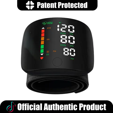 Ziqing Digital Wrist-No-Sleeve Cuff BP Machine, Rechargeable Home Blood Pressure & Heart Rate Monitor with Built-in Lithium Battery, LED Display, Voice Broadcast, Touch Screen, 198 Memory Readings, Carrying Case,home decor