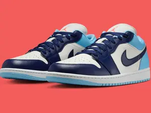 Nike Air Jordan 1 Low Sail Blue Chill 553558-149 Men's Shoes NEW Athletic Sneakers