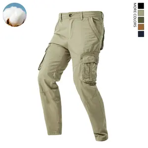 Men’s solid-color tactical work pants with multiple pockets, durable outdoor training pants available in various colors, suitable for fishing, outdoor activities, work, hiking, and camping, ideal for spring and autumn wear.