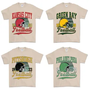 All 32 Teams Vintage Football Fan T-Shirt Collection - Sand Edition - Celebrate with Classic Sports Apparel - Show Your Pride for Every Football City Menswear Top