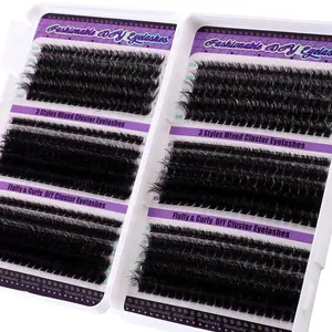 Professional Eyelash Extension Kit, Natural Look False Lashes Set, Includes Brush, Clip, Glue, Remover, Portable Makeup Tools for Girls & Women