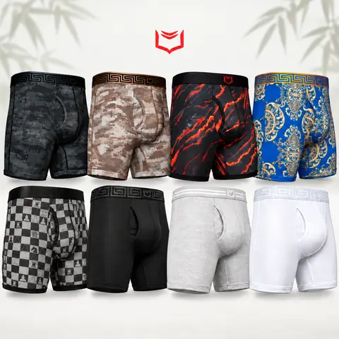 SHEATH 4.0 Men's 5" Bamboo Boxer Briefs – Dual Pouch Underwear, Breathable, Ultra-Soft, Perfect for Any Climate
