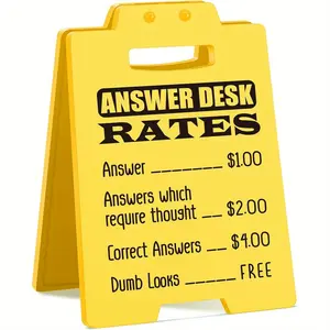 Funny Desk Rate Sign, Humorous Gift for Coworkers & Employees, Sarcastic Office Decor, Unique Present for Teammates, Cool Office Accessory