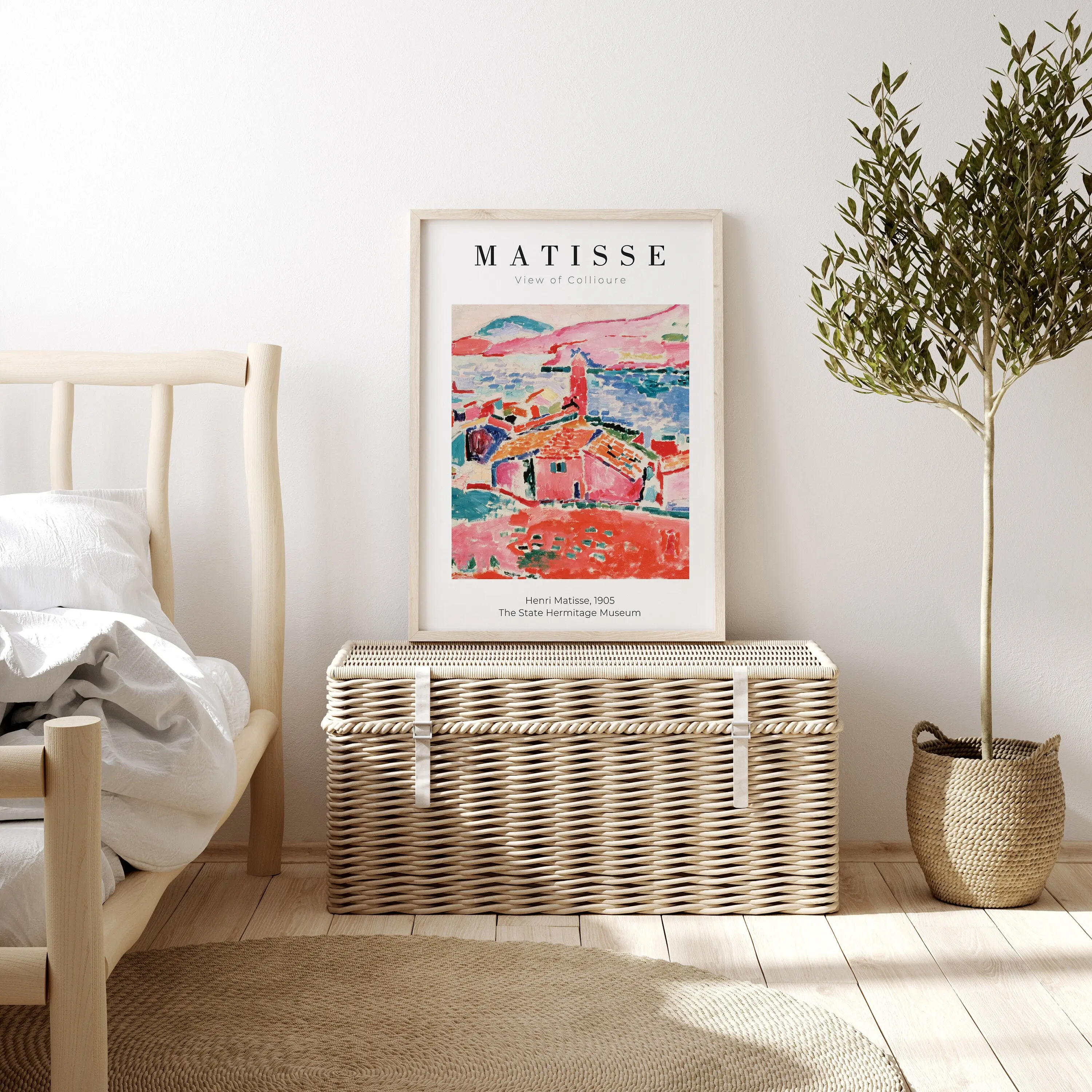 Matisse Wall art, View of Collioure, Framed canvas wall art, Modern art for bedroom, living room and dining room (with hanging kit)