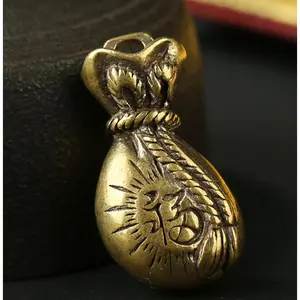 1 Wealth Bag Keychain Pendant, Retro Wealthy Talisman, Key Micro Wallet Token, Wallet, Show off Jewelry