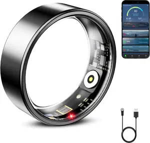 AI Smart Ring for Women & Men, Smart Ring Health Tracker, Blood Oxygen & Heart Rate Monitor, Long Lasting Battery Sleep Ring, Waterproof Fitness Ring