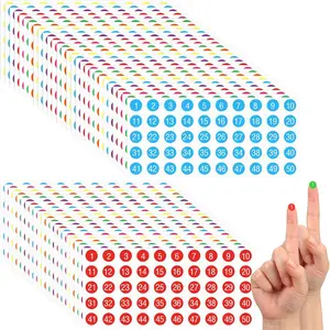 50 Sheets 1 to 50 Number Stickers Consecutive Vinyl Number Labels 0.4 Inch Self Adhesive Decal for Inventory, Storage, Boxes, Classification, Organizing, Indoors and Outdoors (Multicolor)