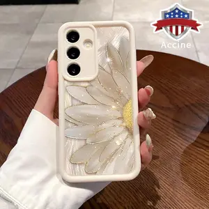 Case Compatible with Galaxy S23 Ultra S24 Plus S25 S22+ Sparkling chrysanthemums Pocket-Friendly Shockproof Silicone Protective Softcase