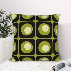 Vintage Geometric Pillow Cover, Retro Style for Living Room Bedroom Sofa, Block Print, All Seasons Use, Unique Design