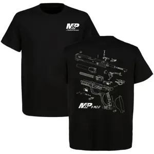 Graphic T-shirt Smith & Wesson M&P 9 M2.0 Exploded View Tee, Full Colour Tactical Apparel, Classic American Style Shirt, Unisex Casual Summer Top, Perfect Gift For Dad