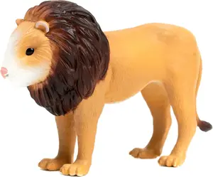 Randimals Lion Figurine Toy Hamster Face 5”, Premium Hard Rubber Animal Action Figure Toy, Hybrid Friend Encourages Adventure & Imagination