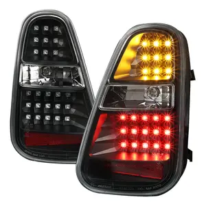 2005-2006 Mini Cooper S LED Tail Lights (Matte Black Housing/Clear Lens)