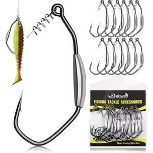 12PCS/25PCS Weighted Swimbait Hooks Weighted Fishing Hooks for Saltwater Freshwater EWG Worm Weedless Hooks for Bass Fishing 3/0 4/0 5/0