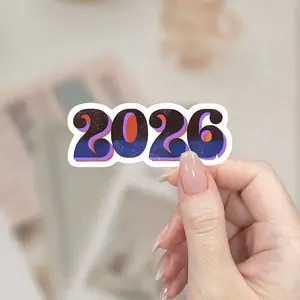 2PCS/SET 2026 Year Enthusiast Exclusive Starry Sky Number Car Sticker For Notebooks/Backpacks/Car Interior/Luggage Starry sky textured 2026 elements convey year memorial vibe Car & Daily Item Exclusive Memorial Decor