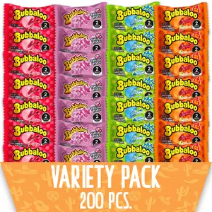 Bubbaloo Bubble Gum Mexican Chewing Gum Assortment 200 Count Variety Bulk Pack