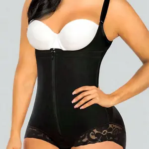 Women's High-Compression Body Shaper Tummy Control Waist Trainer with Front Zipper Adjustable Straps for Perfect Fit - Shapewear