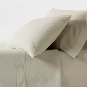 Twin/Twin XL 250 Thread Count Organic Percale Sheet Set Green Chambray - Threshold: GOTS & OEKO-TEX Certified Includes 1 Pillowcase