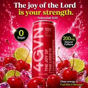 Shirley Temple Fruit-Flavor Fizzy Soda Drink 4GVN Energy Drink | Zero Sugar | 200mg Caffeine