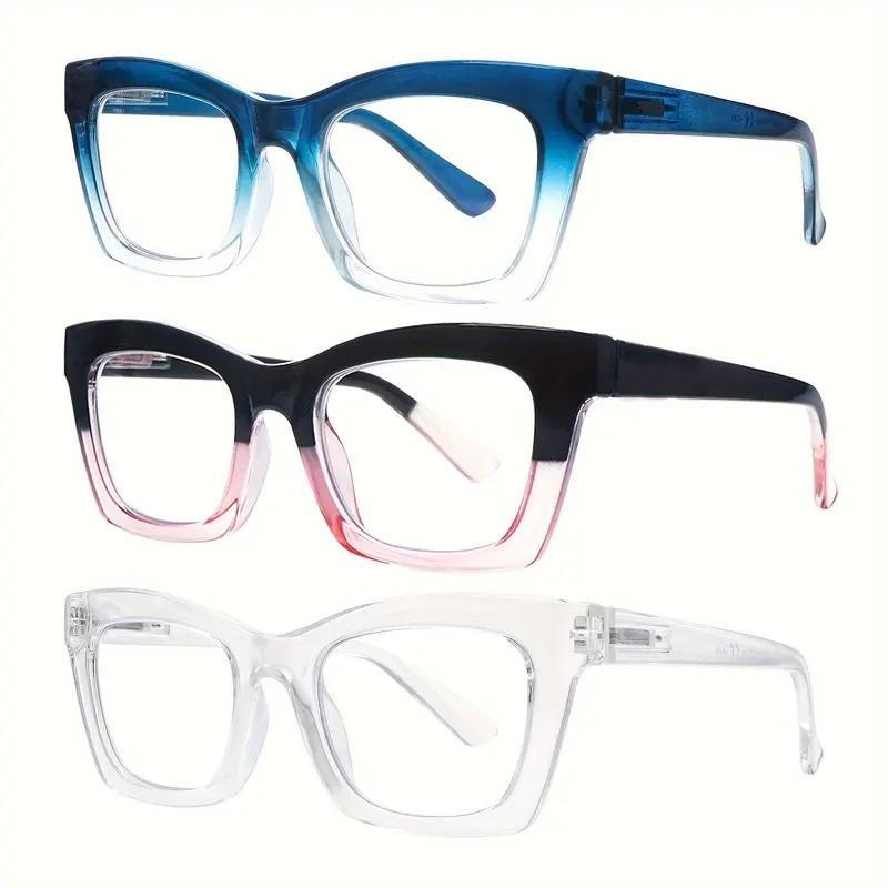 Fashionable Women's Reading Glasses Blue Light Blocking Computer Square