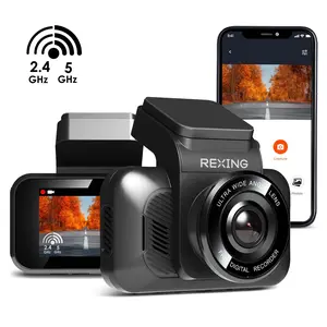 Rexing V55 4k Front Rear Dashcam, 5.0 GHz Wi-Fi, and GPS Car Dash Camera Recorder