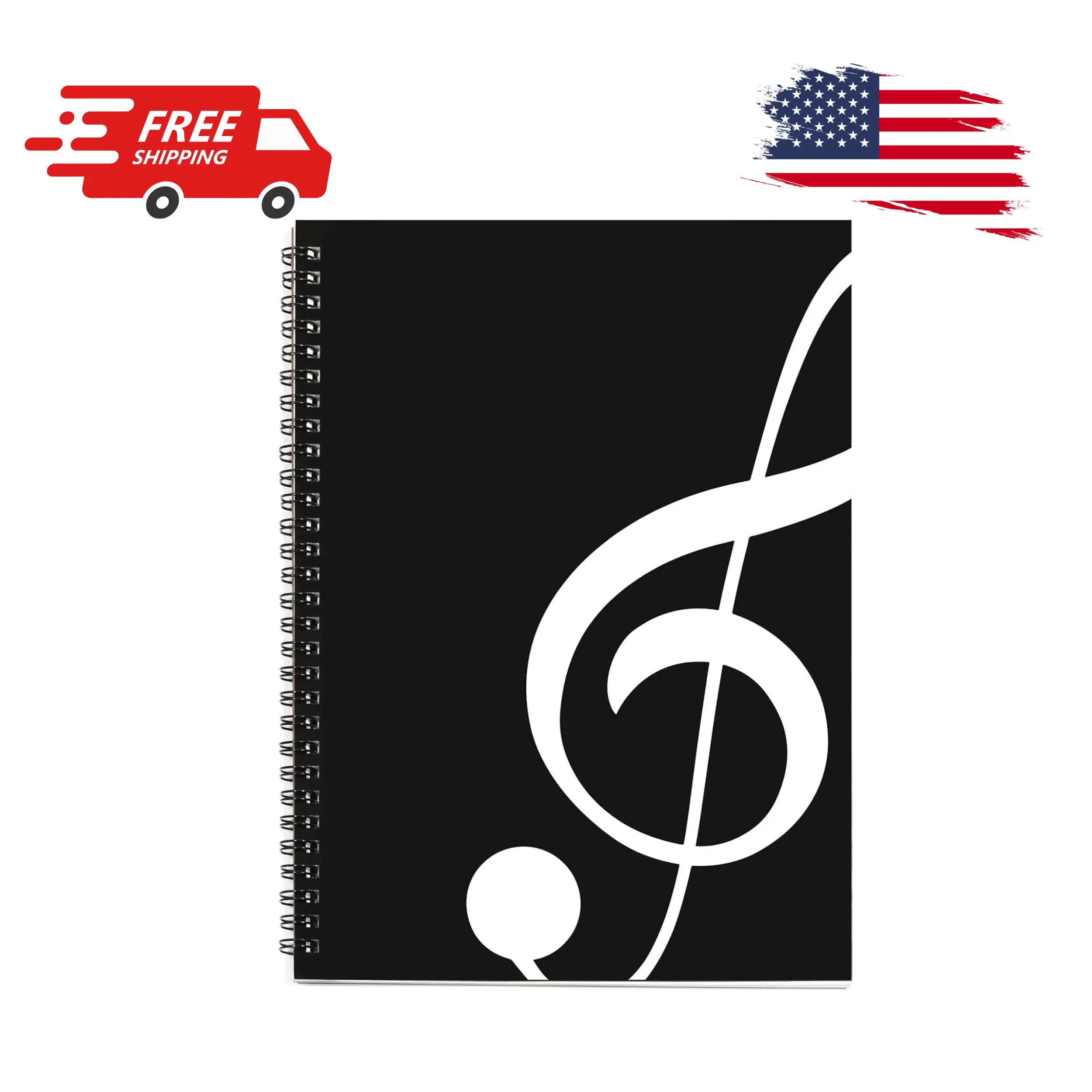 Blank Sheet Music Composition Manuscript Staff Paper Art Music Notebook Black 100 Pages 26x19cm