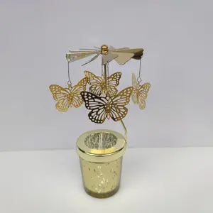 Romantic And Creative Aromatherapy Candle Holder, Carousel Glass Cup, Revolving Lantern Candle Holder, A Suitable Desktop Candle Holder Decoration For Mother'S Day.
