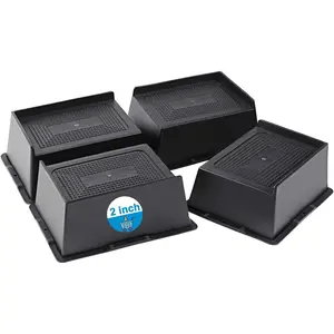 Bed Risers 2 inch, 3 inch, 4 inch, 5 inch, 6 inch Heavy Duty,  Furniture Riser for Couch Sofa Table Desk Chair Recliner  Frame Dorm, Support up to 6000 Lbs (Black 2 inch, 4 Pack)