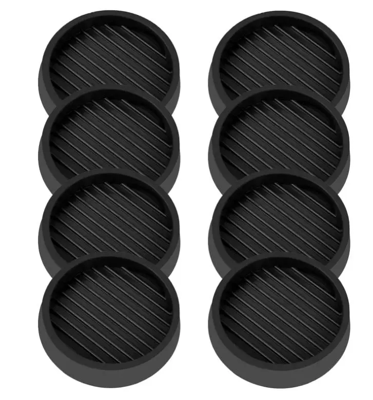 8pcs Round Rubber Furniture Feet Cover, 2x2 Inch Furniture Pads, Caster Cups, with Anti-Sliding Floor Grip, Floor Protectors, Black Table Leg Caps, for Bed, Chair, Sofa, Recliner, Desk, Table, Dresser, Piano,summerwins