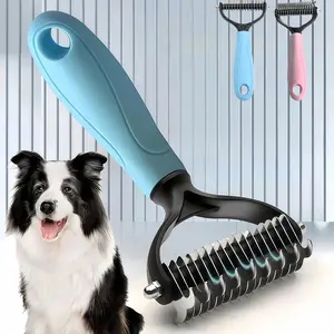 pet hair removal tool,Pet Grooming Comb for Dogs & Cats with Rounded Ends,   cat comb ， Gentle Deshedding & Detangling Brush