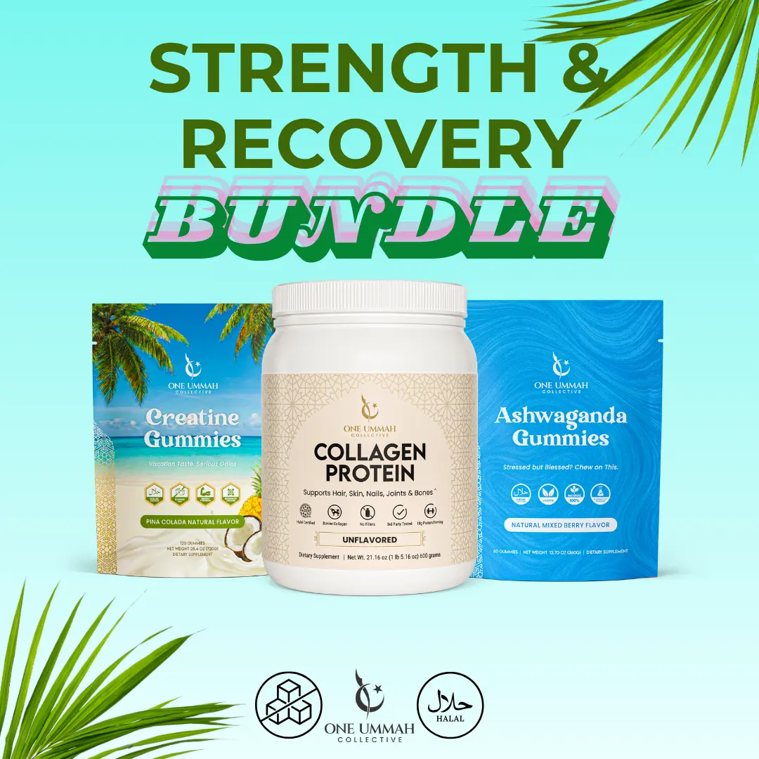 Strength & Recovery Powder Bundle - Sugar Free Collagen, Creatine, Ashwagandha for Adults - Hair Growth Products, Body Health, Beauty & Fitness Supplements, Joint Health