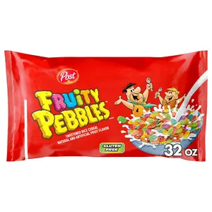 Post Fruity PEBBLES Gluten Free Cereal, Sweetened Puffed Rice 32 oz