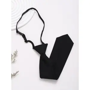 1 Piece Solid Color Tie, Adjustable Tied Neckwear Prom Necktie for Men Women, Business Formal Dress Shirt Accessory