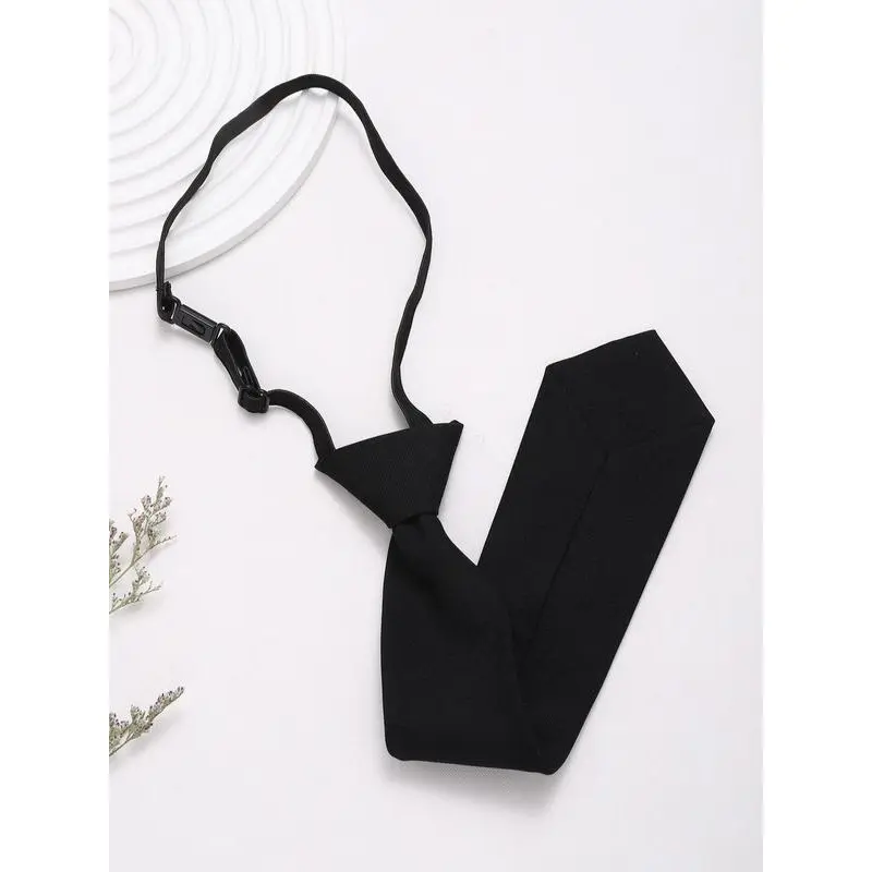 1 Piece Solid Color Tie, Adjustable Tied Neckwear Prom Necktie for Men Women, Business Formal Dress Shirt Accessory