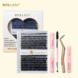 RITALASH DIY Lash Extension Kit, 1 Set Lash Clusters with Lash Bond and Seal Mascara Brush Cluster Remover Lash Applicator, Trending Products, Summer Gift, Lash Glue Seal