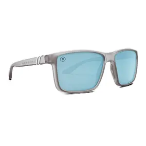Blenders Mesa Crossing Alaska Sunglasses – Polarized Blue Mirrored Lenses, Matte Crystal Grey-to-Clear Fade Frame, 100% UV Protection, Medium-Large Fit